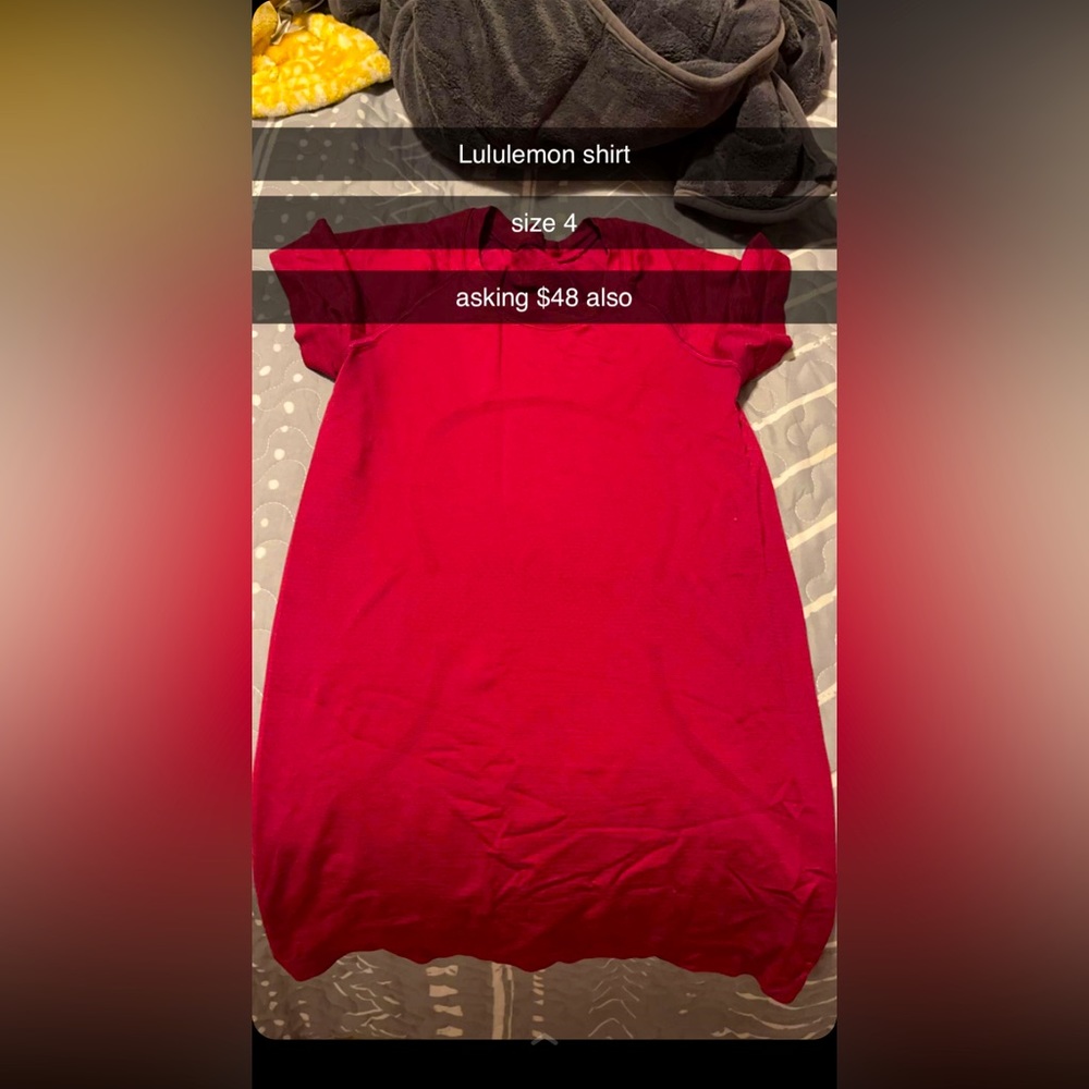 lululemon shirt size 4 only worn 1 time